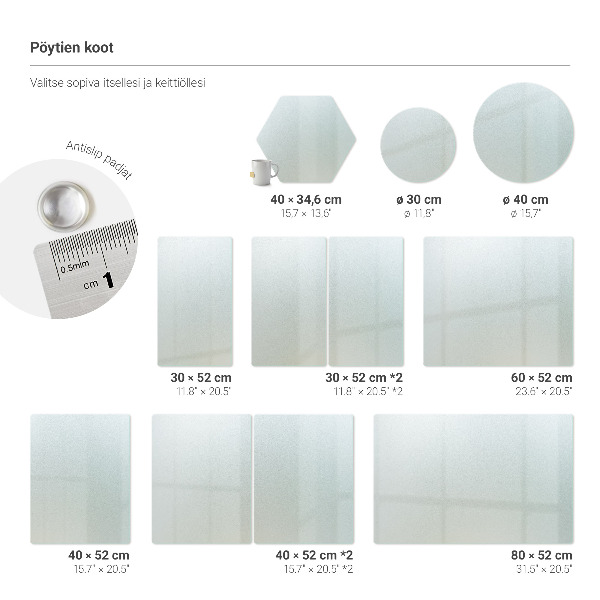 Szklana deska do krojenia okrągła, półtransparentna