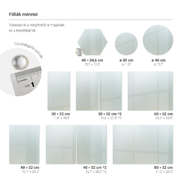 Szklana deska do krojenia okrągła, półtransparentna