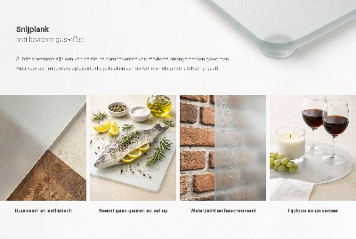 Szklana deska do krojenia Szklana deska do krojenia prostokątna, półtransparentna