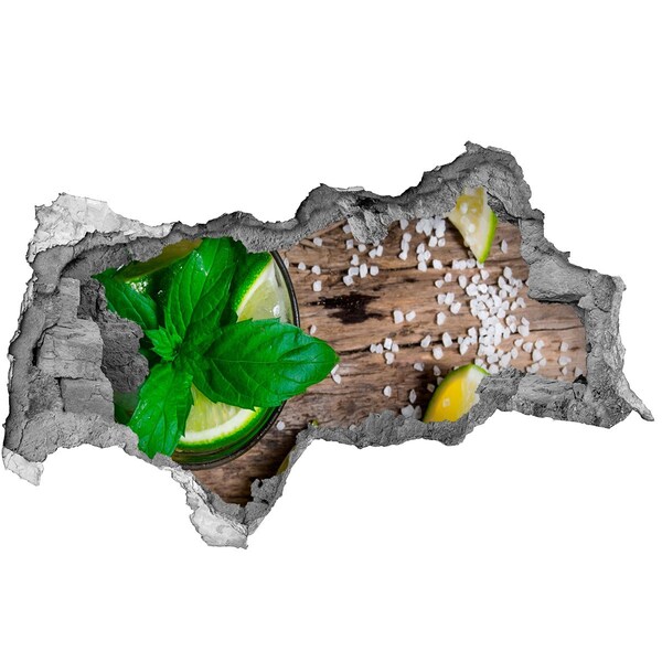 Naklejka 3D dziura samoprzylepna Orzeźwiający koktajl z limonką