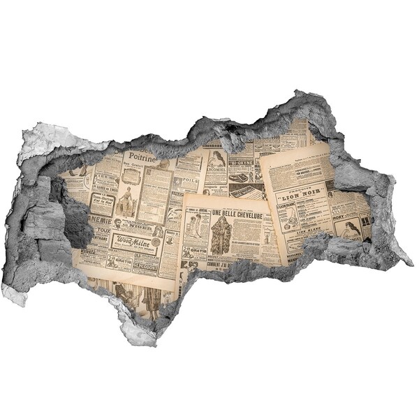 Fototapeta dziura na ścianę Stara gazeta w dziurze w ścianie