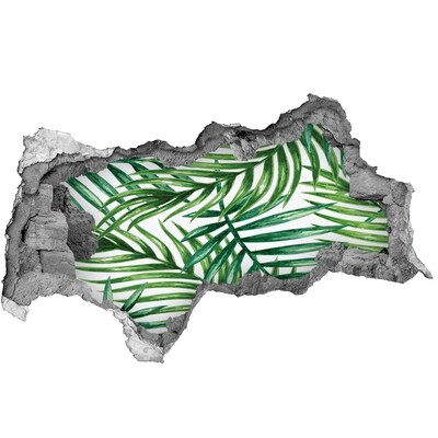 Naklejka 3D dziura na ścianę Liście palmy