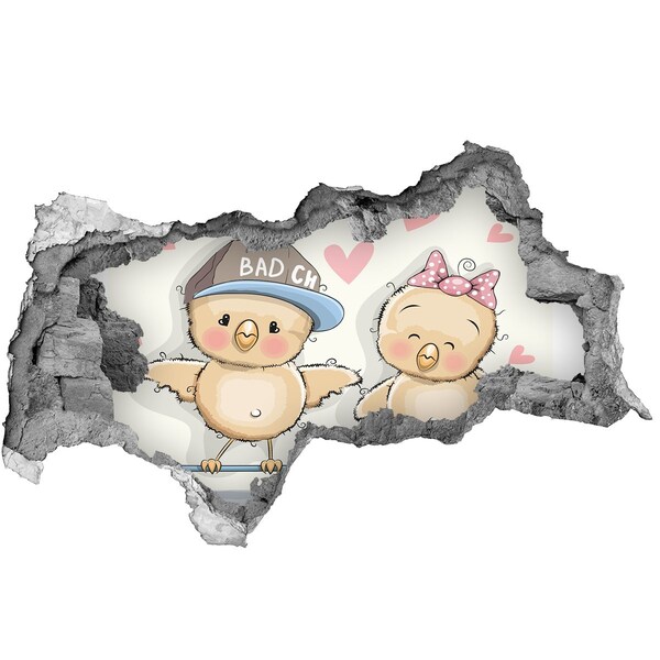 Samoprzylepna naklejka Słodkie ptaszki na deskorolce