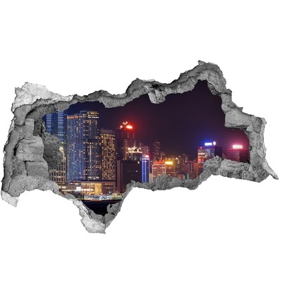 Fototapeta dziura na ścianę Hongkong nocą