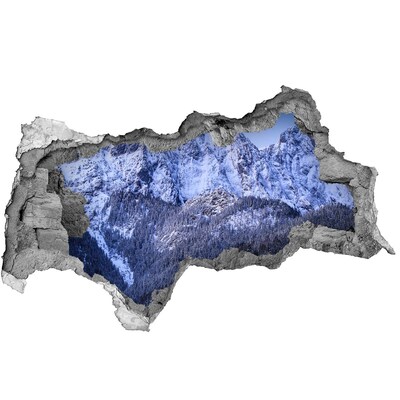 Fototapeta dziura na ścianę Górski krajobraz w zimowej scenerii