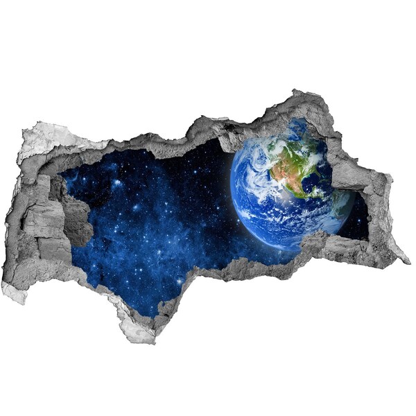 Foto zdjęcie dziura na ścianę Kosmiczny widok z dziury w ścianie