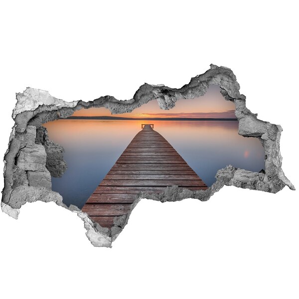 Fototapeta dziura na ścianę Zachód słońca nad jeziorem