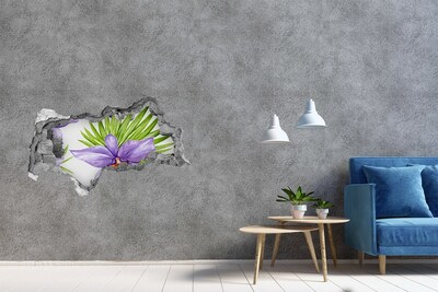 Naklejka 3D dziura na ścianę beton Orchidea