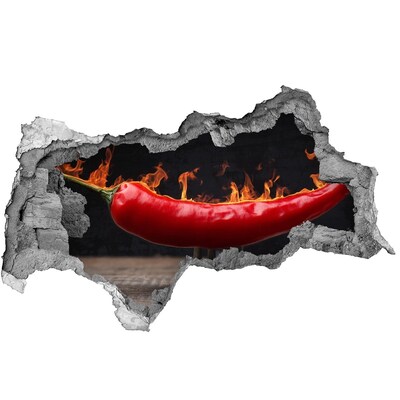 Naklejka 3D dziura samoprzylepna Papryczka chilli