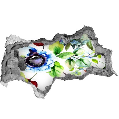 Naklejka 3D dziura na ścianę Kwiatowy wybuch kolorów