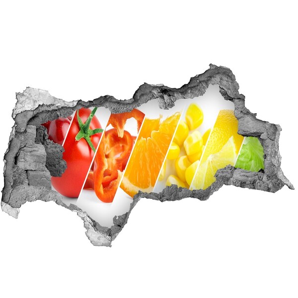 Naklejka 3D dziura samoprzylepna Owocowy raj za ścianą