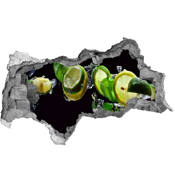 Naklejka 3D dziura na ścianę Cytrynowy zastrzyk świeżości