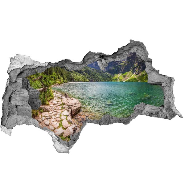 Dziura 3d w ścianie naklejka Morskie oko Tatry