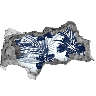 Naklejka 3D dziura na ścianę Tropikalny raj z kwiatami