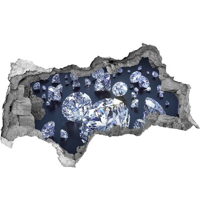 Samoprzylepna dziura na ścianę naklejka Błyszczące diamenty w ścianie