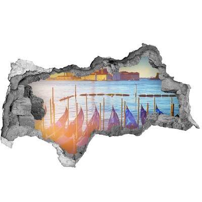 Dziura 3d w ścianie naklejka Wenecja w świetle zachodu słońca