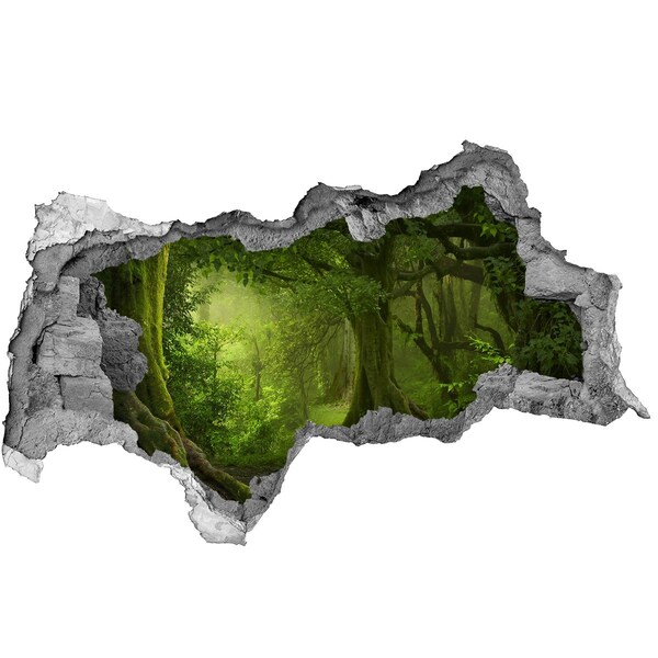 Dziura 3d w ścianie naklejka Zielony las pełen życia
