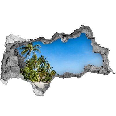 Dziura 3d w ścianie naklejka Plaża na Karaibach