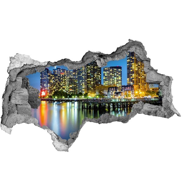 Fototapeta dziura na ścianę Widok na miasto nocą