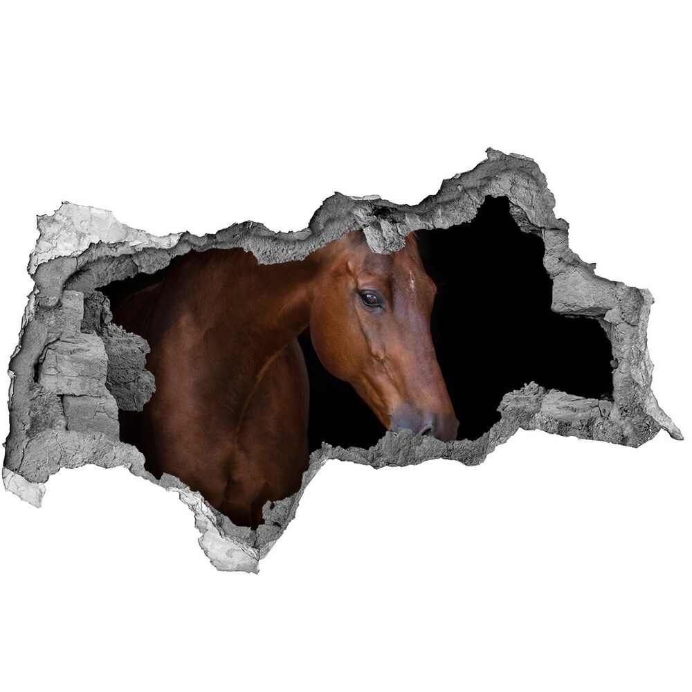 Dziura 3d fototapeta na ścianę Brązowy koń