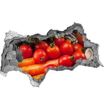 Naklejka 3D dziura samoprzylepna Warzywa