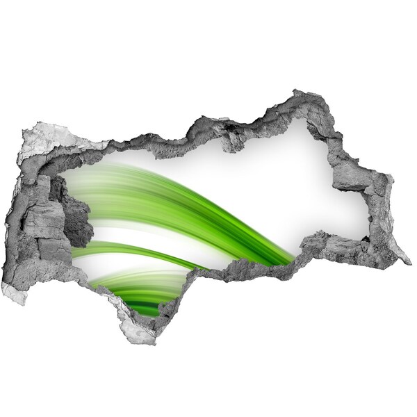 Dziura 3d fototapeta naklejka Zielona łąka przez dziurę w ścianie