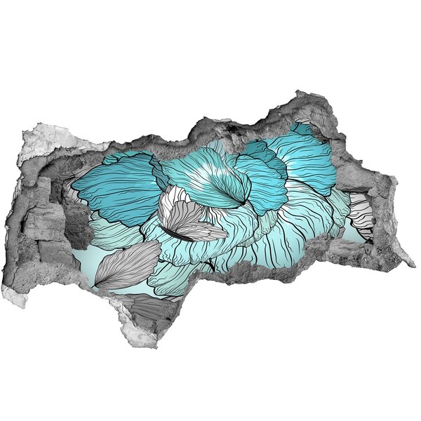 Naklejka 3D dziura na ścianę Kwiatowa oaza w betonie