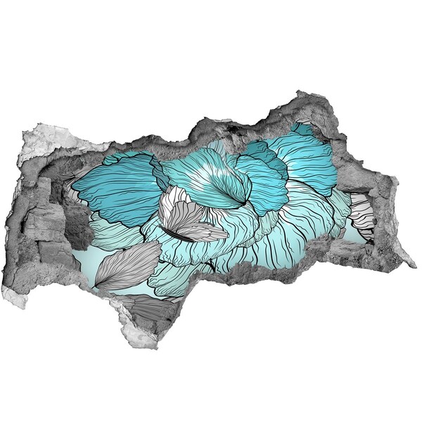 Naklejka 3D dziura na ścianę Kwiecisty wzór