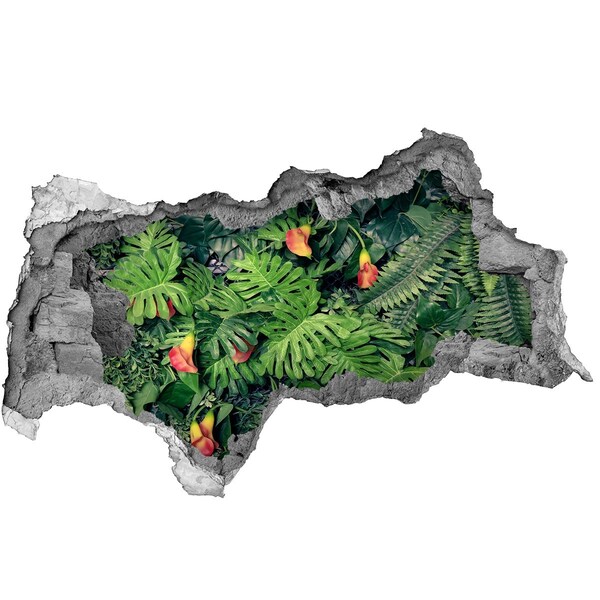 Samoprzylepna naklejka Tropikalny ogród za ścianą