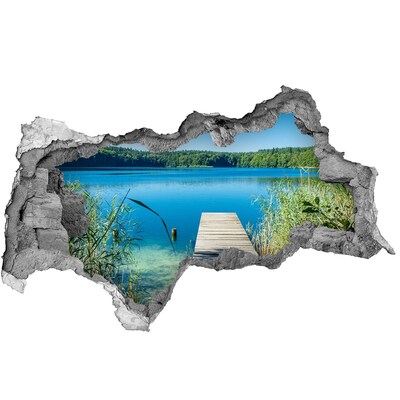 Dziura 3d w ścianie naklejka Molo nad jeziorem