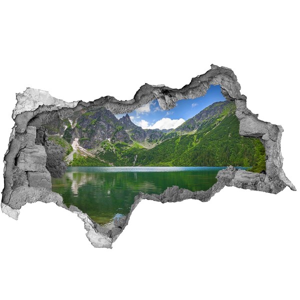 Dziura 3d w ścianie naklejka Morskie oko Tatry