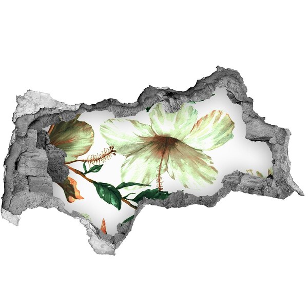 Naklejka 3D dziura samoprzylepna Kwiaty hibiskusa
