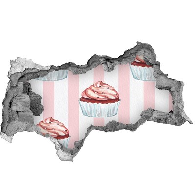 Samoprzylepna naklejka beton Cupcake w dziurze w ścianie