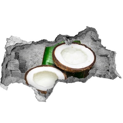 Naklejka dziura na ścianę Połówki kokosu