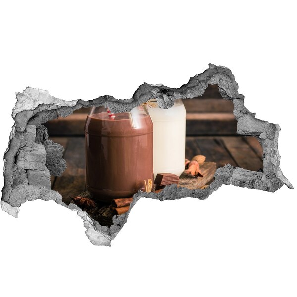 Naklejka dziura na ścianę Czekoladowe przysmaki w naturalnym otoczeniu