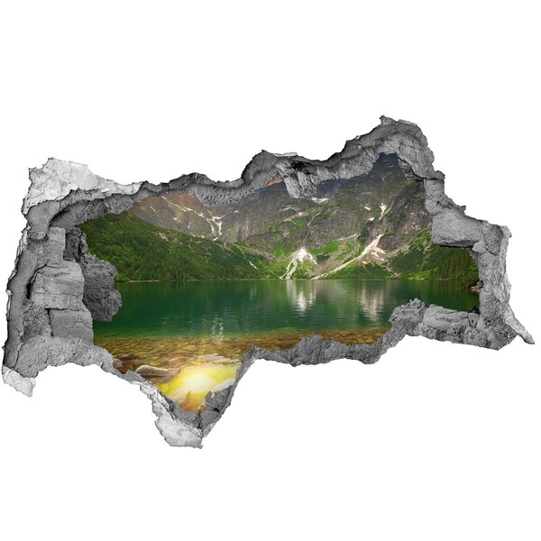 Dziura 3d w ścianie naklejka Morskie oko Tatry