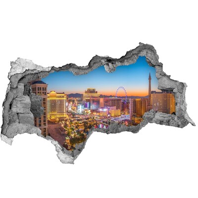 Fototapeta dziura na ścianę 3d Las Vegas nocą