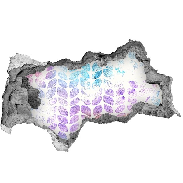 Naklejka 3D dziura na ścianę Kwiatowe wzory w dziurze w ścianie