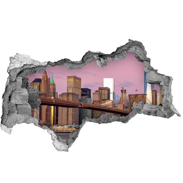 Fototapeta dziura na ścianę 3d Manhattan Nowy Jork