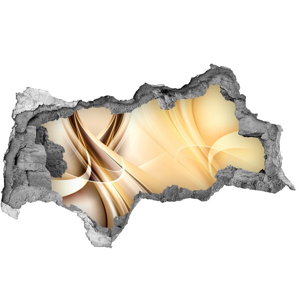 Dziura 3d fototapeta naklejka Złota abstrakcja w dziurze w ścianie