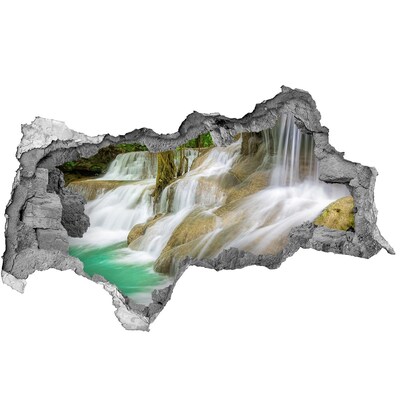 Dziura 3d w ścianie naklejka Wodospady