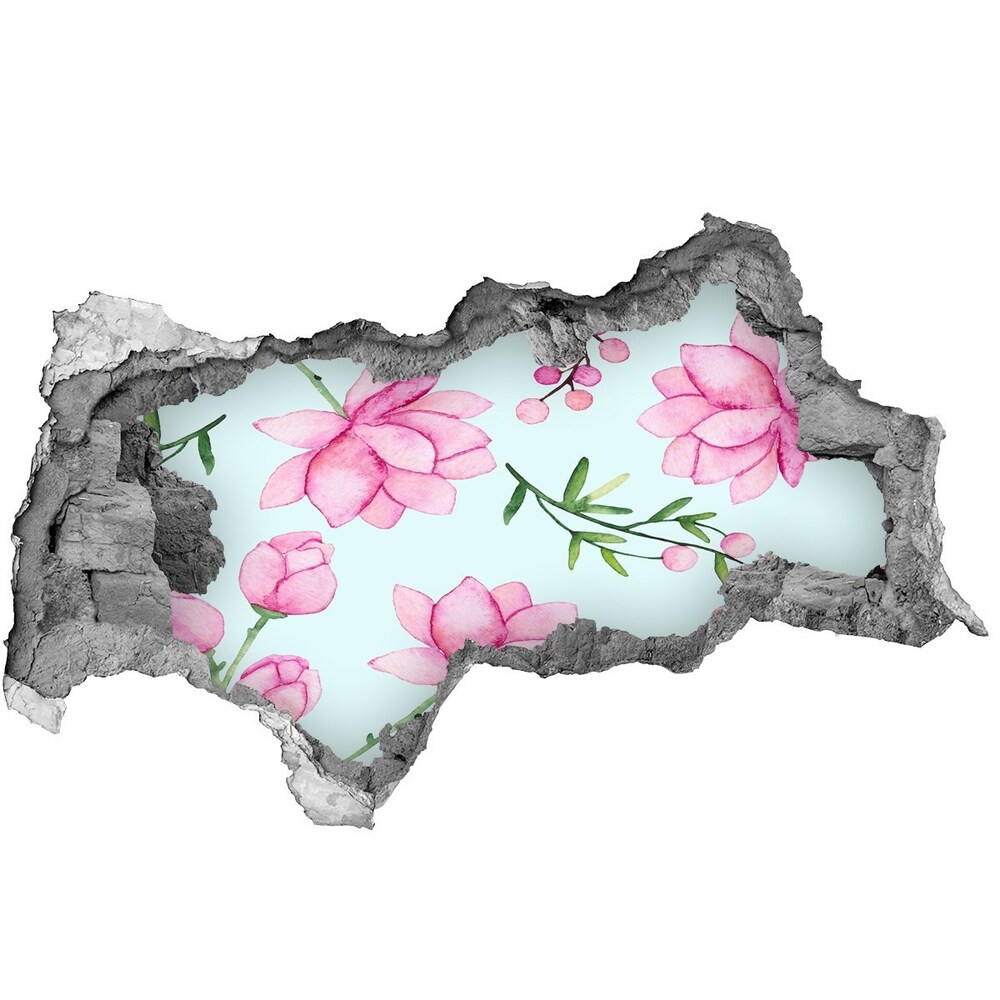Naklejka 3D dziura na ścianę Kwiaty i jagody