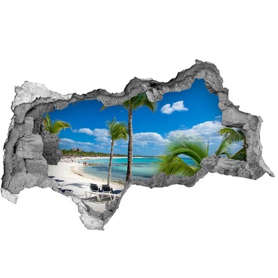 Dziura 3d w ścianie naklejka Malediwy plaża