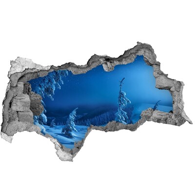 Dziura 3d w ścianie naklejka Zimowy krajobraz w górach