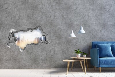 Fototapeta dziura na ścianę 3d Drapacze chmur