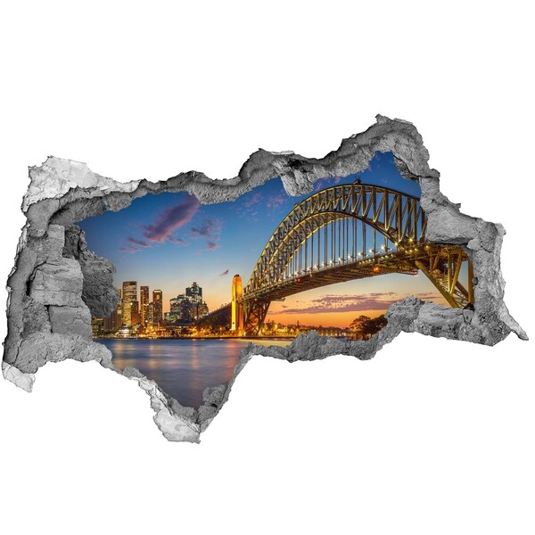 Dziura 3d w ścianie naklejka Panorama Sydney