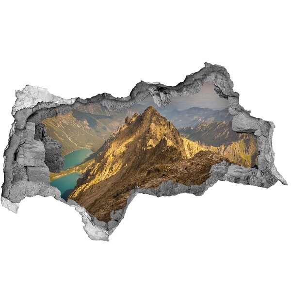 Dziura 3d w ścianie naklejka Morskie oko Tatry