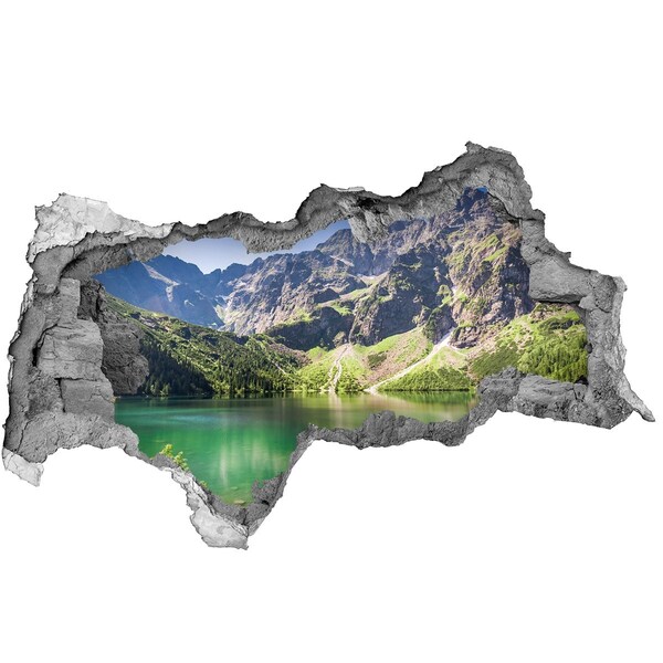 Dziura 3d w ścianie naklejka Morskie oko Tatry