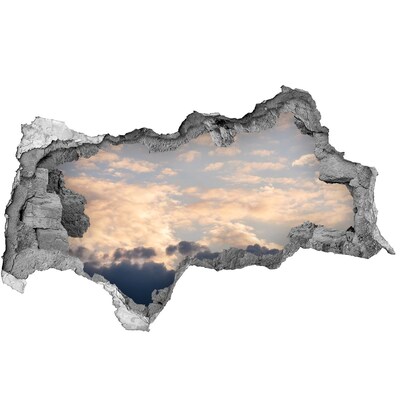 Dziura 3d w ścianie naklejka Niebo w chmurach