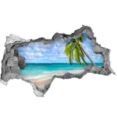Dziura 3d w ścianie naklejka Tropikalna plaża